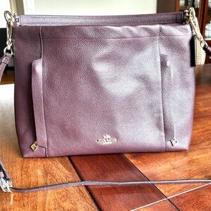 Coach Scout Hobo Pebble Leather Oxblood Burgundy